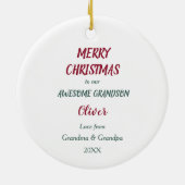 Décoration En Céramique Panda Bear Wreath Grand Noël (Dos)