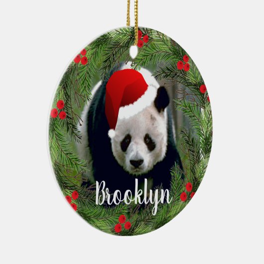 Décoration En Céramique Panda de Noël (Droite)