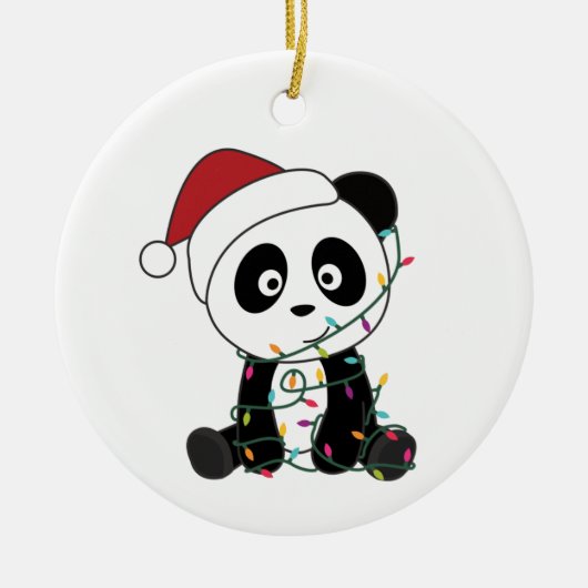 Décoration En Céramique Panda Noël Neige Hiver Animaux Pandas Adulte C (Devant)
