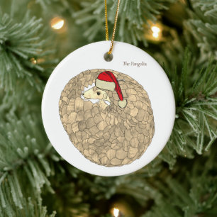 Décoration En Céramique Pangolin Santa Espèce en voie de disparition
