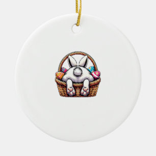 Décoration En Céramique Panier de lapin mignon de jour de Pâques Chasse d'