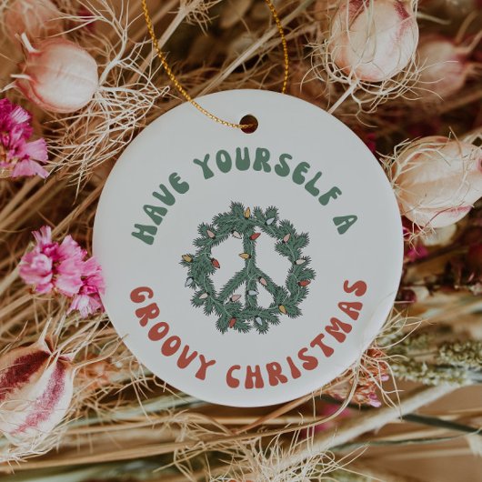 Décoration En Céramique Panneau de Paix Rétro Ayez Vous Un Noël Super