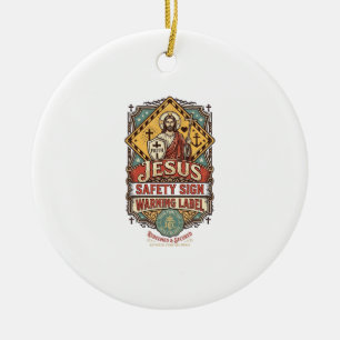 Décoration En Céramique Panneau de sécurité Jésus Étiquette d'avertissemen