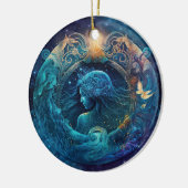 Décoration En Céramique Panneau Zodiaque Aquarius Design aquarelle (Gauche)