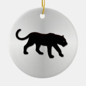 Décoration En Céramique Panthère noire sur argent (Devant)