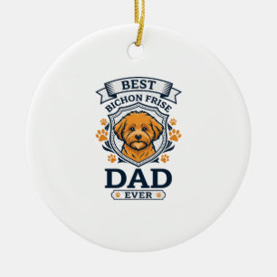 Décoration En Céramique Papa Bichon Frise pour toujours Empreintes de patt