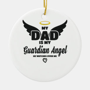 Décoration En Céramique Papa Est Mon Gardien Angel Montre Sur Moi En Mémoi