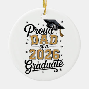 Décoration En Céramique Papa Fier D'un Diplômé 2026 Or Diplômé