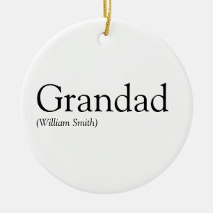 Décoration En Céramique Papa grand-père amusant en noir et blanc