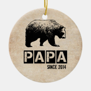 Décoration En Céramique Papa ours Grunge depuis année pour papa