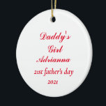 Décoration En Céramique Papa's Girl Father's Day<br><div class="desc">Designed with colorful,  stylish red white background with text tememplates where you can edit the name,  year etc! Great personalized vend for father or child on father's day,  birthdays,  etc. You may change the background color as you wish !</div>