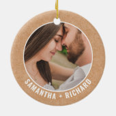 Décoration En Céramique Papier rustique 1er anniversaire Mariage Couple ph (Dos)