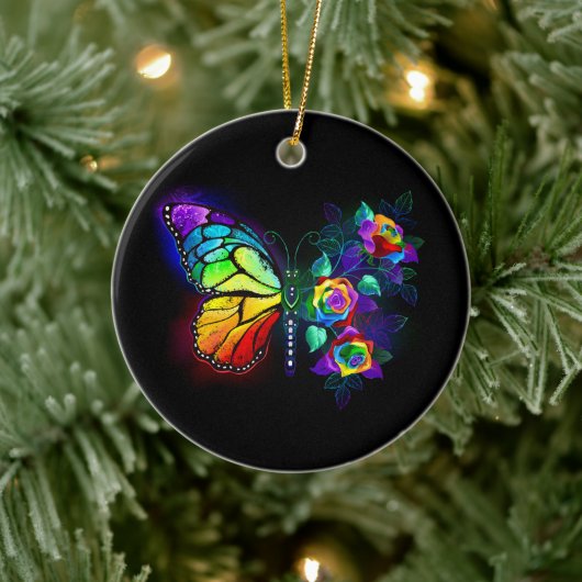 Décoration En Céramique Papillon arc-en-ciel (Arbre)