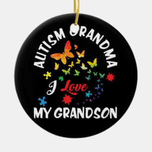 Décoration En Céramique Papillon Autisme Grand-mère J'aime mon petit-fils
