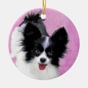 Décoration En Céramique Papillon (blanc et noir) Peinture - Chien Art