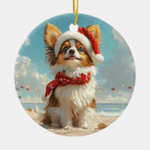 Décoration En Céramique Papillon Chien Noël Vintage Plage