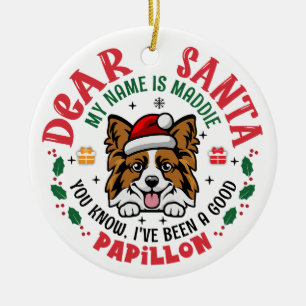 Décoration En Céramique Papillon Chien Père Noël Arbre de Noël Personnalis