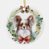 Décoration En Céramique Papillon Christmas Wreath Festive Pup (Devant)