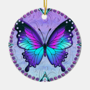 Décoration En Céramique Papillon de sublimation avec Arrière - plan