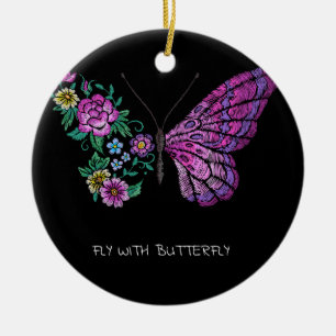 Décoration En Céramique papillon et fleurs florales ailes papillons yout