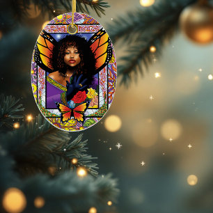 Décoration En Céramique Papillon monarque Fée Purple Floral