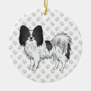Décoration En Céramique Papillon noir et blanc Chien mignon avec des patte