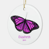 Décoration En Céramique papillon rose violet reposant personnalisé (Gauche)