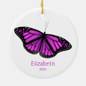Décoration En Céramique papillon rose violet reposant personnalisé (Dos)