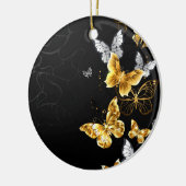 Décoration En Céramique Papillons blancs et dorés (Gauche)