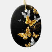 Décoration En Céramique Papillons blancs et dorés (Dos)