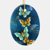 Décoration En Céramique Papillons d'or (Dos)