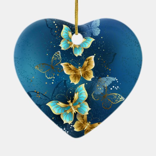 Décoration En Céramique Papillons d'or (Dos)
