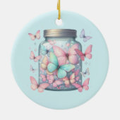 Décoration En Céramique Papillons Fantaisistes dans un Pot (Dos)