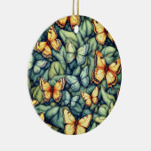 Décoration En Céramique Papillons Motif Bleu Vert Jaune (Droite)