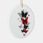 Décoration En Céramique Papillons noirs et rouges volants (Droite)