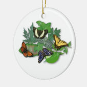Décoration En Céramique Papillons sur Feuille (Gauche)