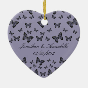 Décoration En Céramique Papillons Violets Sauvegarder La Date