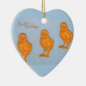 Décoration En Céramique Pâques Salutations poussins en Bleu (Droite)