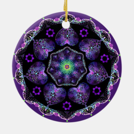 Décoration En Céramique Parapluie violet & coeurs .7 (Dos)