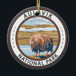 Décoration En Céramique Parc national Aulavik Vintage de boeuf musqué du C<br><div class="desc">Conception d'oeuvres vectorielles du parc national Aulavik. Le parc est connu pour son accès à la rivière Thomsen,  l'une des rivières les plus navigables du nord de l'Amérique du Nord.</div>