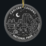 Décoration En Céramique Parc national Carlsbad Caverns Vintage<br><div class="desc">Carlsbad Caverns design monoline. Le parc compte plus de 100 grottes. Des stalactites s'accrochent au toit de la Big Room,  une énorme chambre souterraine dans la caverne.</div>