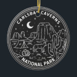 Décoration En Céramique Parc national Carlsbad Caverns Vintage<br><div class="desc">Carlsbad Caverns design monoline. Le parc compte plus de 100 grottes. Des stalactites s'accrochent au toit de la Big Room,  une énorme chambre souterraine dans la caverne.</div>