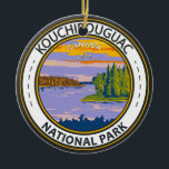Décoration En Céramique Parc national de Kouchibouguac Insigne Vintage de<br><div class="desc">Design vectoriel du parc national Kouchibouguac. Le parc comprend des îles barrières,  des dunes de sable,  des lagunes,  des marais salants et des forêts.</div>