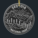 Décoration En Céramique Parc national de Sequoia Séquoia Arbres géants Mon<br><div class="desc">Sequoia monoline design. Le parc est le point le plus élevé du mont Whitney,  le mont contigu des États-Unis,  et se trouve au sud du parc national Kings Canyon.</div>
