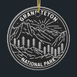 Décoration En Céramique Parc national du Grand Teton Vintage Monoline<br><div class="desc">Design monoline Grand Teton. Le parc comprend les principaux sommets de la chaîne de Teton ainsi que la plupart des sections nord de la vallée connue sous le nom de Jackson Hole.</div>