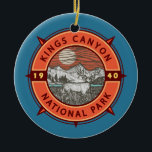 Décoration En Céramique Parc national Kings Canyon Mule Deer Retro Compass<br><div class="desc">Kings Canyon dessin vectoriel. Le parc est connu pour ses énormes séquoias,  notamment le géant General Grant Tree à Grant Grove.</div>