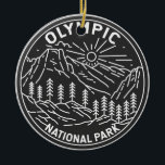 Décoration En Céramique Parc national olympique Washington Monoline<br><div class="desc">Design vectoriel olympique. Le parc s'étend sur plusieurs écosystèmes différents,  des sommets dramatiques des montagnes olympiques aux forêts anciennes.</div>