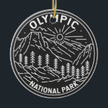 Décoration En Céramique Parc national olympique Washington Monoline<br><div class="desc">Design vectoriel olympique. Le parc s'étend sur plusieurs écosystèmes différents,  des sommets dramatiques des montagnes olympiques aux forêts anciennes.</div>