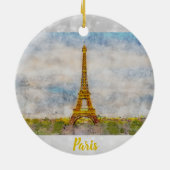Décoration En Céramique Paris France Tour Eiffel Aquarelle (Dos)