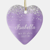 Décoration En Céramique Parties scintillant argent Lavande Foil Mis XV Ano (Droite)